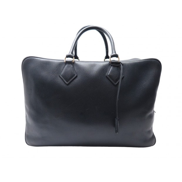 VINTAGE SAC DE VOYAGE HERMES PLUME 45 EN CUIR TOGO NOIR TRAVEL HAND BAG 6250€