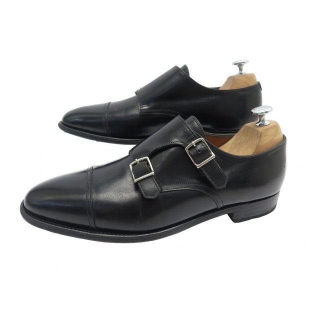 CHAUSSURES JOHN LOBB MOCASSINS A BOUCLES FOULD 8E 42 CUIR LOAFERS SHOES 1470€