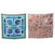 LOT FOULARD HERMES TATERSALE & L'ARBRE DE VIE GAVROCHE SOIE BLEU SILK SCARF 450€