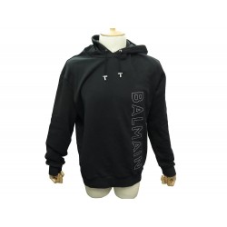 SWEAT A CAPUCHE BALMAIN M LOGO M 50 PULL EN COTON NOIR BLACK HOODIE SWEATER 790€