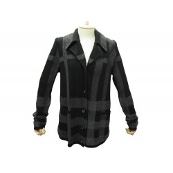 MANTEAU BURBERRY VESTE MOTIF TARTAN CHECK BRIT 3703657 L 42 LAINE JACKET 1700€