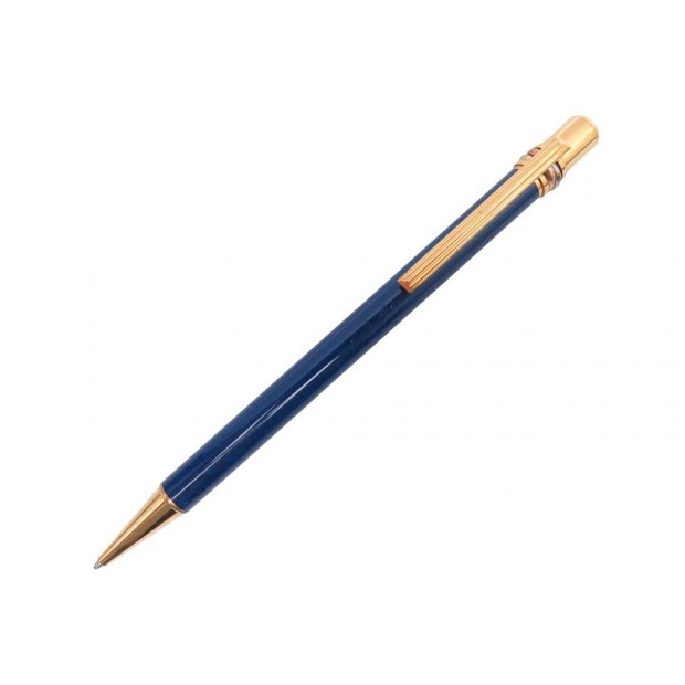 VINTAGE STYLO BILLE CARTIER MUST TRINITY EN LAQUE DE CHINE BLEUE BALLPOINT 380€