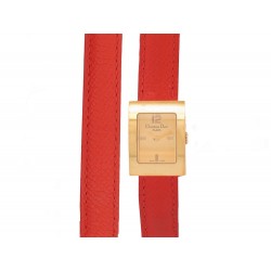 MONTRE CHRISTIAN DIOR MARIS D78-159 PLAQUE OR & CUIR 25 MM GOLDEN WATCH 1195€