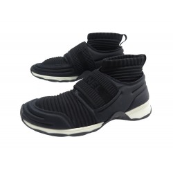 NEUF CHAUSSURES CHANEL BASKETS STRETCH G33070 STRETCH NOIR 39 SNEAKERS 1200€