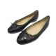 CHAUSSURES CHANEL BALLERINES LOGO CC A02819 37.5 EN CUIR NOIR BLACK SHOES 930€