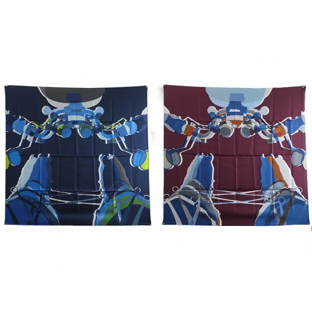 NEUF FOULARD HERMES DRIVE ME CRAZY DOUBLE FACE H353843T CARRE ALTER SCARF 620€