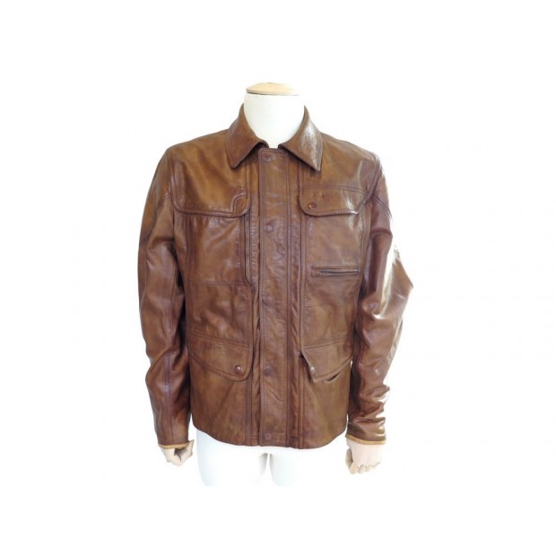 BLOUSON MATCHLESS XL EN CUIR MARRON 