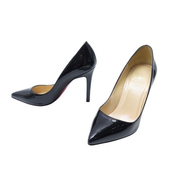 CHAUSSURES CHRISTIAN LOUBOUTIN ESCARPINS PIGALLE 100 34 CUIR VERNI + BOITE 695€