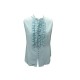 NEUF CHEMISIER CHLOE COL A FROUFROU S 36 EN SOIE BLEU NEW SILK TOP SHIRT 1000€