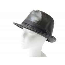 CHAPEAU HERMES EN CUIR MARRON TAILLE 58 BROWN LEATHER HAT CAP 580€