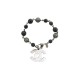 NEUF BRACELET CHANEL LOGO CC & PERLES 2011 TAILLE 20 METAL ARGENTE PEARLS STRAP