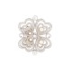 NEUF BROCHE CHRISTIAN DIOR TREFLES STRASS METAL ARGENTE STEEL BROOCH 490€