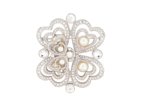  broche christian dior trefles strass metal