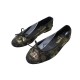 CHAUSSURES CHANEL BALLERINES LOGO CC G02819 37.5 TOILE NOIRE ET DORE SHOES 890€