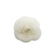 VINTAGE BROCHE CHANEL CAMELIA TOILE BLANCHE 1990-1991 WHITE CANVAS BROOCH 690€