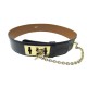 VINTAGE CEINTURE CELINE COLLIER DE CHIEN T 65 EN CUIR BOX NOIR LEATHER BELT 590€