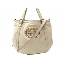 SAC A MAIN GUCCI BRITT HOBO 162886 EN CUIR ECRU GRAINE BANDOULIERE HANDBAG 2300€