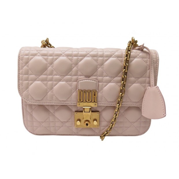 NEUF SAC A MAIN CHRISTIAN DIOR ADDICT CUIR CANNAGE BANDOULIERE ROSE BAG 2500€