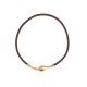 COLLIER HERMES JUMBO 38 CM CUIR MARRON & PLAQUE OR BRACELET DOUBLE TOUR 270€