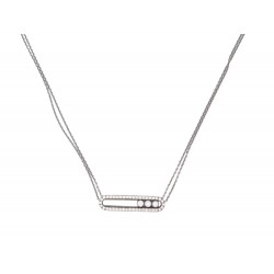 COLLIER MESSIKA MOVE PAVE DIAMANTS DOUBLE CHAINES 36-42 OR 18K NECKLACE 5500€