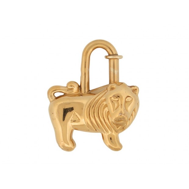 RARE CADENAS HERMES CHARM LION AFRICA 1997 PENDENTIF PORTE CLES GOLDEN PADLOCK