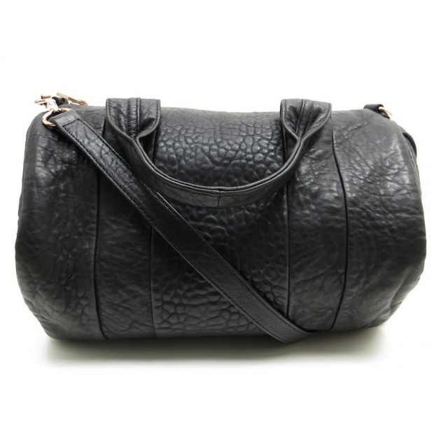 SAC A MAIN ALEXANDER WANG COCO DUFFEL BANDOULIERE EN CUIR GRAINE NOIR PURSE 930€