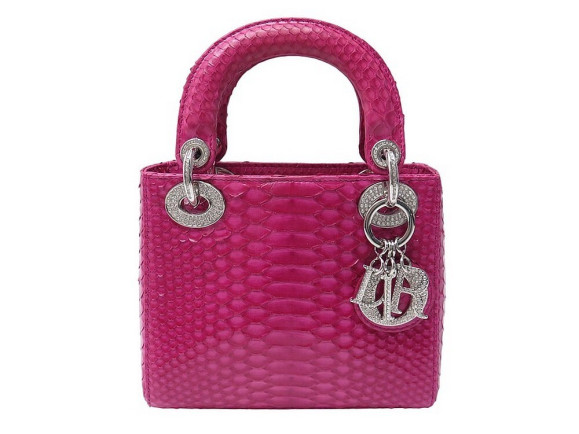 sac a main christian dior lady mini en cuir python et