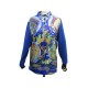 HAUT HERMES TUNIQUE TWILL DE SOIE IMPRIME GRANDS FONDS BLEU L 42 SILK TOP 1900€