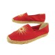 NEUF CHAUSSURES HERMES ESPADRILLES MOCASSINS SOLEIL 38 EN TOILE ROUGE SHOES 500€