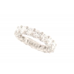 BAGUE ALLIANCE AMERICAINE T52 PLATINE SERTIE 17 DIAMANTS 3CT DIAMOND RING 11400€