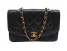 sac a main chanel diana en cuir matelasse noir