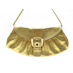 SAC A MAIN CELINE POCHETTE BOUCLE EN CUIR DORE GOLDEN BUCKLE POUCH BAG 1500€