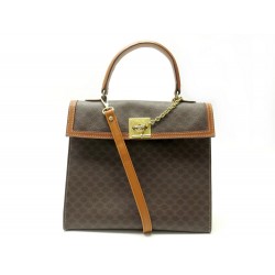 VINTAGE SAC A MAIN CELINE BANDOULIERE EN TOILE TRIOMPHE ET CUIR HANDBAG 2000€