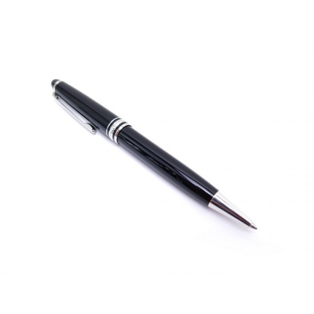 NEUF STYLO BILLE MONTBLANC MEISTERSTUCK CLASSIQUE PLATINE RESINE NOIR PEN 370€