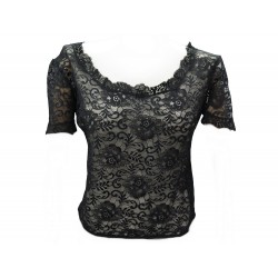 NEUF HAUT CHRISTIAN DIOR TOP EN DENTELLE M 40 NOIRE NEW LACE BLACK SHIRT 1500€