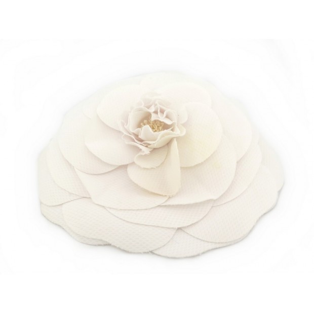 GRANDE BROCHE CHANEL CAMELIA TGM 19 CM EN TISSU BLANC + BOITE XXL WHITE BROOCH