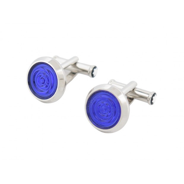 NEUF BOUTONS DE MANCHETTES MONTBLANC URBAN SPIRIT 116655 LAPIS LAZULI CUFFLINKS