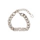 NEUF BRACELET CHRISTIAN DIOR GOURMETTE STRASS METAL ARGENTE + BOITE BANGLE 450€