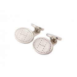 BOUTONS DE MANCHETTES HERMES EVELYNE EN ARGENT MASSIF 925 SILVER CUFFLINKS 650€