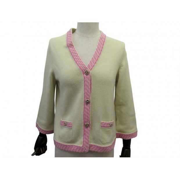 GILET CHANEL CARDIGAN EN CACHEMIRE P40294K02905 M 38 CASHMERE JACKET 5000€