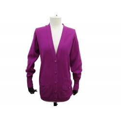 GILET CHANEL CARDIGAN EN CACHEMIRE FUSHIA L 42 CASHMERE JACKET VEST 5000€