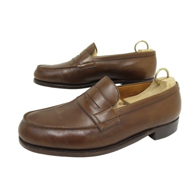 CHAUSSURES JM WESTON MOCASSINS 180 6.5E 40.5 LARGE 41 EN CUIR LOAFERS SHOES 750€