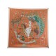 NEUF FOULARD HERMES STORY JONATHAN BURTON ORANGE CARRE 90 SOIE SILK SCARF 495€