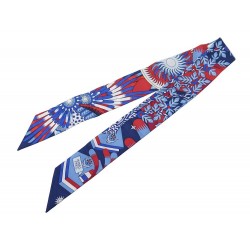 NEUF FOULARD TWILLY HERMES LA SOURCE DE PEGASE H063434S SOIE BLEU SCARF NEW 200€