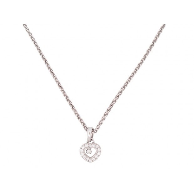 COLLIER CHOPARD HAPPY DIAMONDS 0.29CT 791034 46 OR BLANC 18K 12GR NECKLACE 3200€