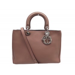 SAC A MAIN CHRISTIAN DIOR DIORISSIMO L CUIR VIEUX ROSE BANDOULIERE PURSE 3400€