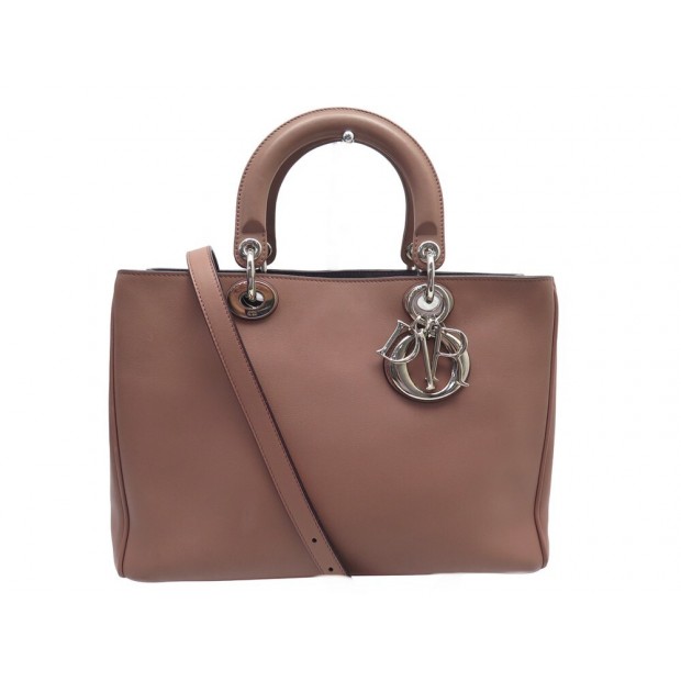 SAC A MAIN CHRISTIAN DIOR DIORISSIMO L CUIR VIEUX ROSE BANDOULIERE PURSE 3400€