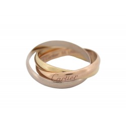 BAGUE CARTIER TRINITY PM 3 ORS CRB4086100 T53 OR JAUNE ROSE BLANC 18K RING 1540€