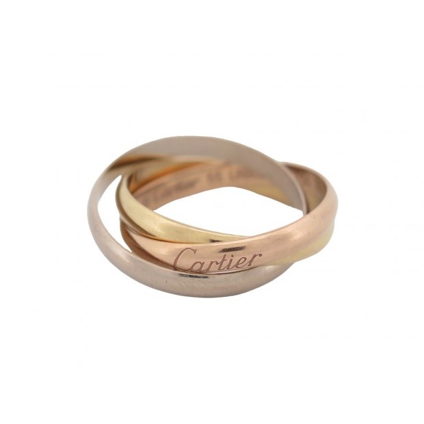 BAGUE CARTIER TRINITY PM 3 ORS CRB4086100 T55 OR JAUNE ROSE BLANC 18K RING 1540€