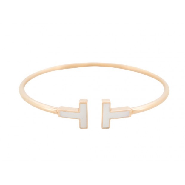 BRACELET TIFFANY & CO T WIRE 63958506 17CM OR JAUNE 18K NACRE 7.3GR BANGLE 3150€